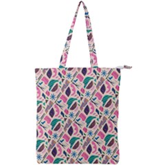 Multi Colour Pattern Double Zip Up Tote Bag by designsbymallika
