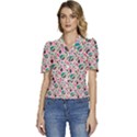 Multi Colour Pattern Puffed Short Sleeve Button Up Jacket View1