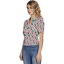 Multi Colour Pattern Puffed Short Sleeve Button Up Jacket View2