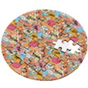 Pop Culture Abstract Pattern Wooden Puzzle Round View2