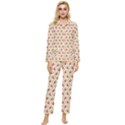 Summer Watermelon Pattern Womens  Long Sleeve Velvet Pocket Pajamas Set View1