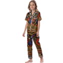 Swirl Vortex Emoji Cyclone Motion Art Kids  Satin Short Sleeve Pajamas Set View1