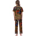 Swirl Vortex Emoji Cyclone Motion Art Kids  Satin Short Sleeve Pajamas Set View2