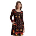 Year Of The Dragon Long Sleeve Knee Length Skater Dress With Pockets View2