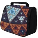 Fractal Triangle Geometric Abstract Pattern Full Print Travel Pouch (Big) View1
