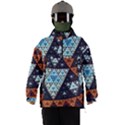 Fractal Triangle Geometric Abstract Pattern Men s Ski and Snowboard Waterproof Breathable Jacket View1