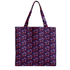 Trippy Cool Pattern Zipper Grocery Tote Bag by designsbymallika