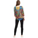 City New York Nyc Skyscraper Skyline Downtown Night Business Urban Travel Landmark Building Architec Chiffon Quarter Sleeve Blouse View2
