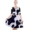 Cow Pattern Quarter Sleeve A-Line Dress With Pockets View1