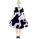 Cow Pattern Quarter Sleeve A-Line Dress With Pockets View2