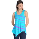 Wave Stripe Pattern Design Aqua Sleeveless Tunic View1