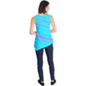 Wave Stripe Pattern Design Aqua Sleeveless Tunic View2