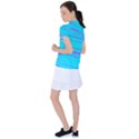 Wave Stripe Pattern Design Aqua Women s Polo T-Shirt View2