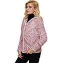 Soft Pink 3D effect New Zealand Maori Design Women s Hooded Quilted Jacket View2