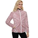 Soft Pink 3D effect New Zealand Maori Design Women s Hooded Quilted Jacket View3