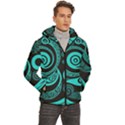 Koru Neon Teal Men s Hooded Quilted Jacket View3