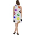 Pawprints Paw Prints Paw Animal Round Neck Sleeve Casual Dress With Pockets View4