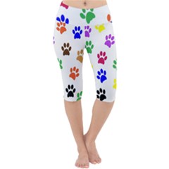 Pawprints Paw Prints Paw Animal Lightweight Velour Cropped Yoga Leggings