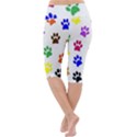 Pawprints Paw Prints Paw Animal Lightweight Velour Cropped Yoga Leggings View4