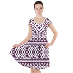 Illustration Ukrainian Folk Seamless Pattern Ornament Cap Sleeve Midi Dress With Pockets