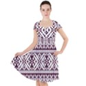 Illustration Ukrainian Folk Seamless Pattern Ornament Cap Sleeve Midi Dress With Pockets View1