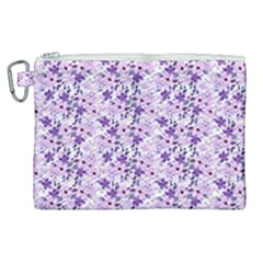 Purple Flowers 001 Canvas Cosmetic Bag (xl) by DinkovaArt
