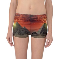 Pyramids Egypt Monument Landmark Sunrise Sunset Egyptian Reversible Boyleg Bikini Bottoms