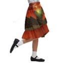 Pyramids Egypt Monument Landmark Sunrise Sunset Egyptian Kids  Ruffle Flared Wrap Midi Skirt View3