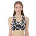Circular Concentric Radial Symmetry Abstract Sports Bra with Border View1