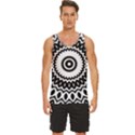 Circular Concentric Radial Symmetry Abstract Men s Wide Collar Tank Top View1
