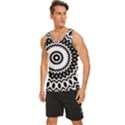 Circular Concentric Radial Symmetry Abstract Men s Wide Collar Tank Top View2