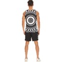 Circular Concentric Radial Symmetry Abstract Men s Wide Collar Tank Top View4