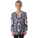 Circular Concentric Radial Symmetry Abstract Kids  V Neck Casual Top View1