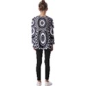 Circular Concentric Radial Symmetry Abstract Kids  V Neck Casual Top View2
