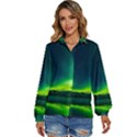 Iceland Aurora Borealis Women s Long Sleeve Button Up Shirt View1