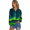 Iceland Aurora Borealis Women s Long Sleeve Button Up Shirt View2