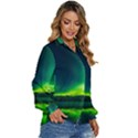 Iceland Aurora Borealis Women s Long Sleeve Button Up Shirt View3