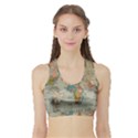Vintage World Map Sports Bra with Border View1