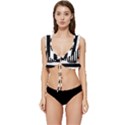 Stripes Geometric Pattern Digital Art Art Abstract Abstract Art Low Cut Ruffle Edge Bikini Top View1