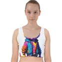 Wild cat Velvet Racer Back Crop Top View1