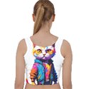 Wild cat Velvet Racer Back Crop Top View2
