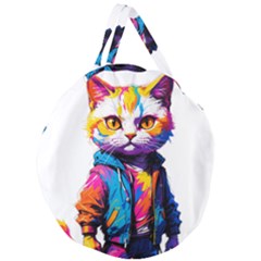Wild Cat Giant Round Zipper Tote