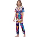 Wild cat Kids  Satin Short Sleeve Pajamas Set View1