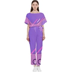 Colorful Labstract Wallpaper Theme Batwing Lightweight Chiffon Jumpsuit