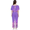Colorful Labstract Wallpaper Theme Batwing Lightweight Chiffon Jumpsuit View2