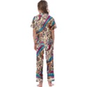 Paisley Print Musical Notes Kids  Satin Short Sleeve Pajamas Set View2
