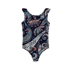 Paisley Print Musical Notes7 Kids  Frill Swimsuit