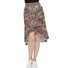 Paisley Print Musical Notes5 Frill Hi Low Chiffon Skirt