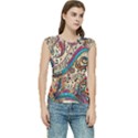 Paisley Print Musical Notes Women s Raglan Cap Sleeve T-Shirt View1