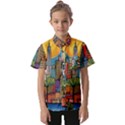 City New York Nyc Skyscraper Skyline Downtown Night Business Urban Travel Landmark Building Architec Kids  Short Sleeve Shirt View1